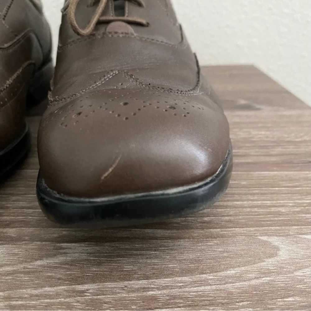 Rockport Dustyn Wingtip Leather Dress Shoes Adiprene Soles‎ Size 9 Brown